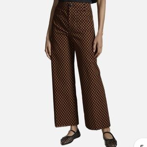 Anthropologie Maeve Collette Brown and Black Checkered Pants
